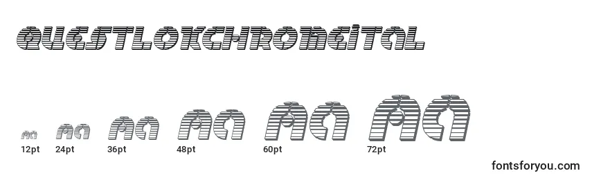 Размеры шрифта Questlokchromeital