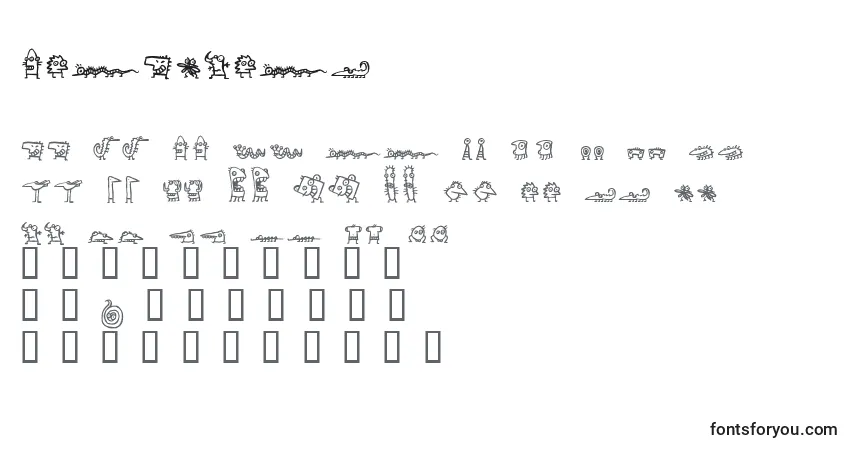 Шрифт Creatures – алфавит, цифры, специальные символы