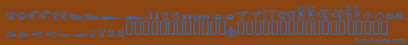 Creatures Font – Blue Fonts on Brown Background