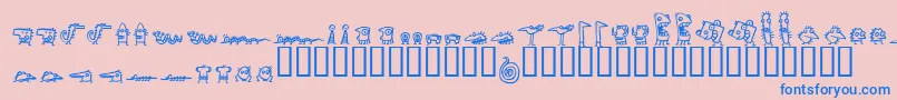 Creatures Font – Blue Fonts on Pink Background