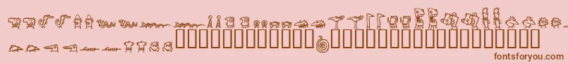 Creatures Font – Brown Fonts on Pink Background
