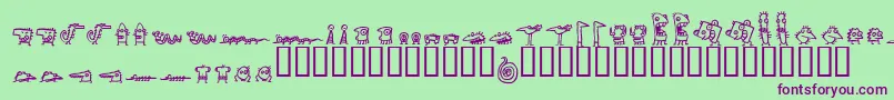 Creatures Font – Purple Fonts on Green Background