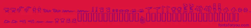 Creatures Font – Purple Fonts on Red Background