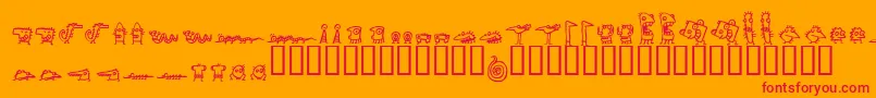 Police Creatures – polices rouges sur fond orange