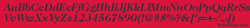 Шрифт Caslon335Bolditalic – чёрные шрифты на красном фоне