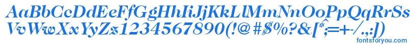 フォントCaslon335Bolditalic – 白い背景に青い文字