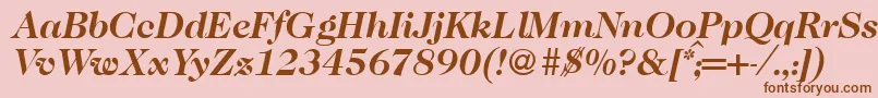 Шрифт Caslon335Bolditalic – коричневые шрифты на розовом фоне