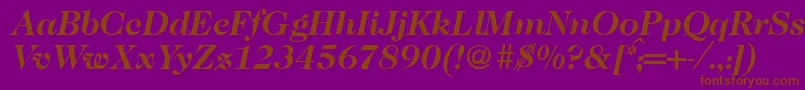 Шрифт Caslon335Bolditalic – коричневые шрифты на фиолетовом фоне