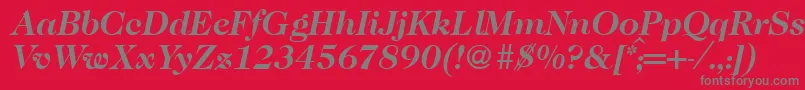 Шрифт Caslon335Bolditalic – серые шрифты на красном фоне