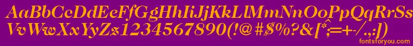 fuente Caslon335Bolditalic – Fuentes Naranjas Sobre Fondo Morado