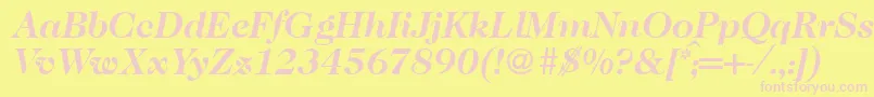 Caslon335Bolditalic Font – Pink Fonts on Yellow Background