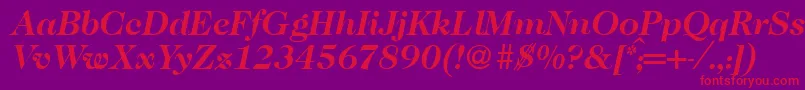 Caslon335Bolditalic Font – Red Fonts on Purple Background