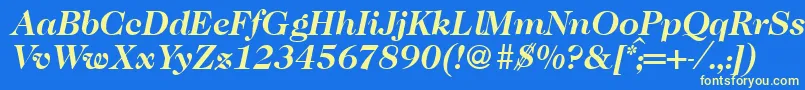 Caslon335Bolditalic Font – Yellow Fonts on Blue Background