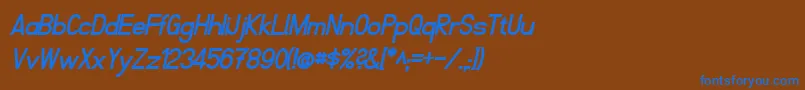 FibelNordBoldItalic Font – Blue Fonts on Brown Background