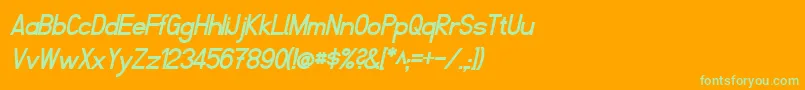 FibelNordBoldItalic Font – Green Fonts on Orange Background