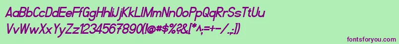フォントFibelNordBoldItalic – 緑の背景に紫のフォント