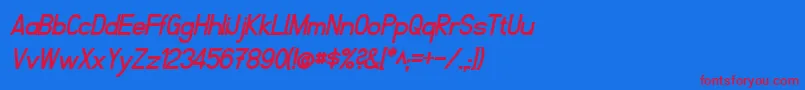 FibelNordBoldItalic Font – Red Fonts on Blue Background