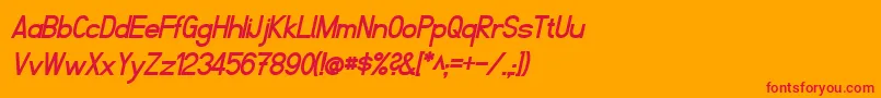 FibelNordBoldItalic Font – Red Fonts on Orange Background