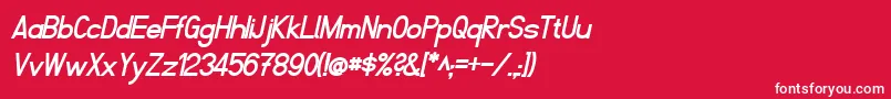 フォントFibelNordBoldItalic – 赤い背景に白い文字