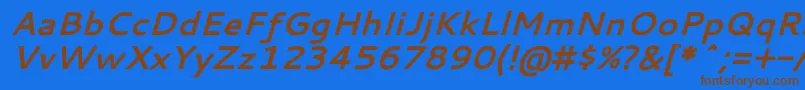 Cantarell Font – Brown Fonts on Blue Background