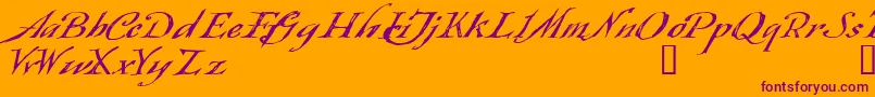 Queensland Font – Purple Fonts on Orange Background