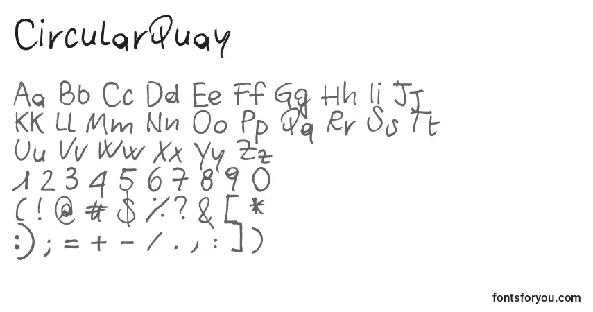 Czcionka CircularQuay – alfabet, cyfry, specjalne znaki