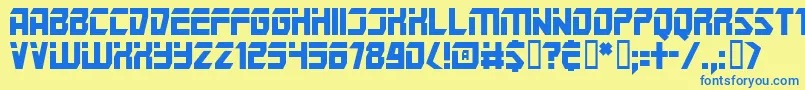 Marspolice Font – Blue Fonts on Yellow Background