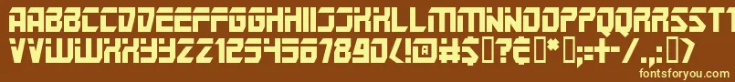 Marspolice-fontti – keltaiset fontit ruskealla taustalla