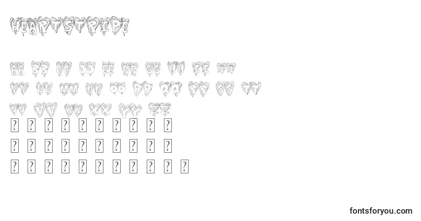 Schriftart Heartstripe – Alphabet, Zahlen, spezielle Symbole