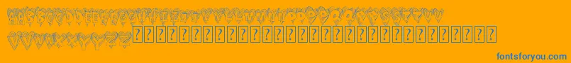 Heartstripe Font – Blue Fonts on Orange Background