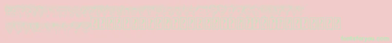 Fonte Heartstripe – fontes verdes em um fundo rosa