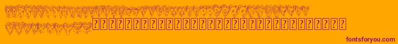 Heartstripe Font – Purple Fonts on Orange Background