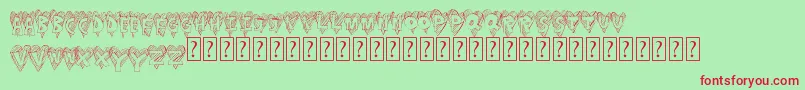 Heartstripe Font – Red Fonts on Green Background