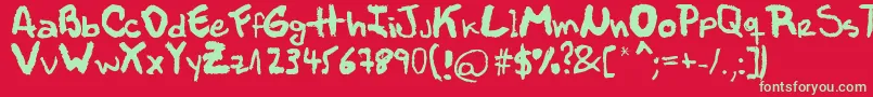 MР±ller Font – Green Fonts on Red Background