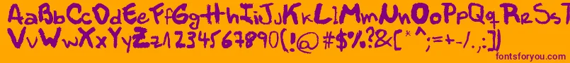 MР±ller Font – Purple Fonts on Orange Background