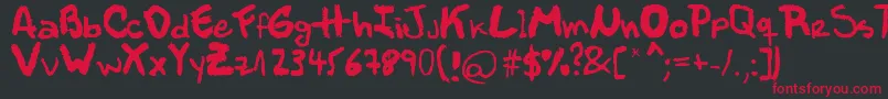 MР±ller Font – Red Fonts on Black Background