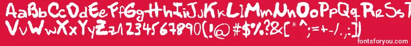 フォントMР±ller – 赤い背景に白い文字