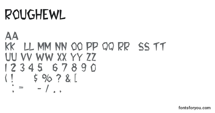 Fuente RoughewLightRegular - alfabeto, números, caracteres especiales