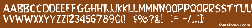 Czcionka RoughewLightRegular – białe czcionki na brązowym tle