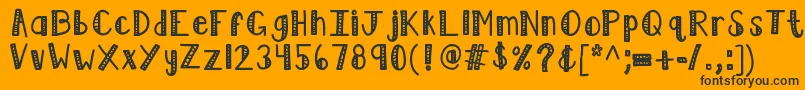 Czcionka Kblimelight – czarne czcionki na pomarańczowym tle