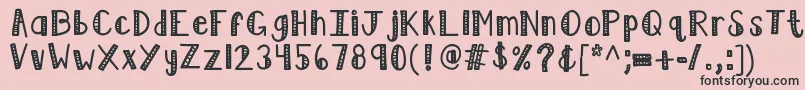 フォントKblimelight – ピンクの背景に黒い文字
