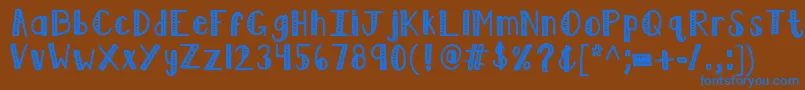 Kblimelight Font – Blue Fonts on Brown Background