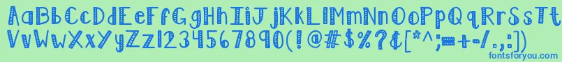 Шрифт Kblimelight – синие шрифты на зелёном фоне