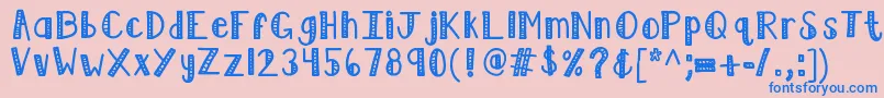 Kblimelight Font – Blue Fonts on Pink Background