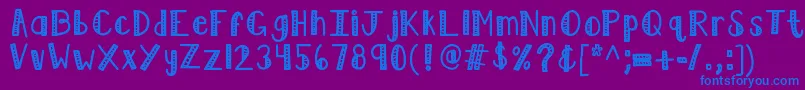フォントKblimelight – 紫色の背景に青い文字