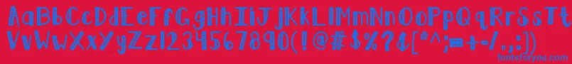 Kblimelight-Schriftart – Blaue Schriften auf rotem Hintergrund
