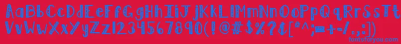 Kblimelight Font – Blue Fonts on Red Background