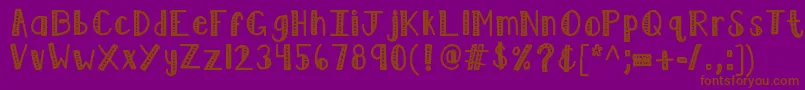 フォントKblimelight – 紫色の背景に茶色のフォント