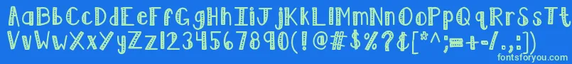 Шрифт Kblimelight – зелёные шрифты на синем фоне
