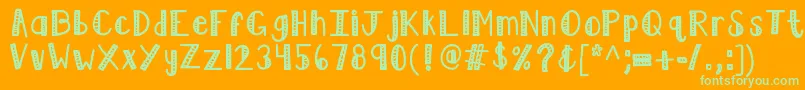 Kblimelight-fontti – vihreät fontit oranssilla taustalla